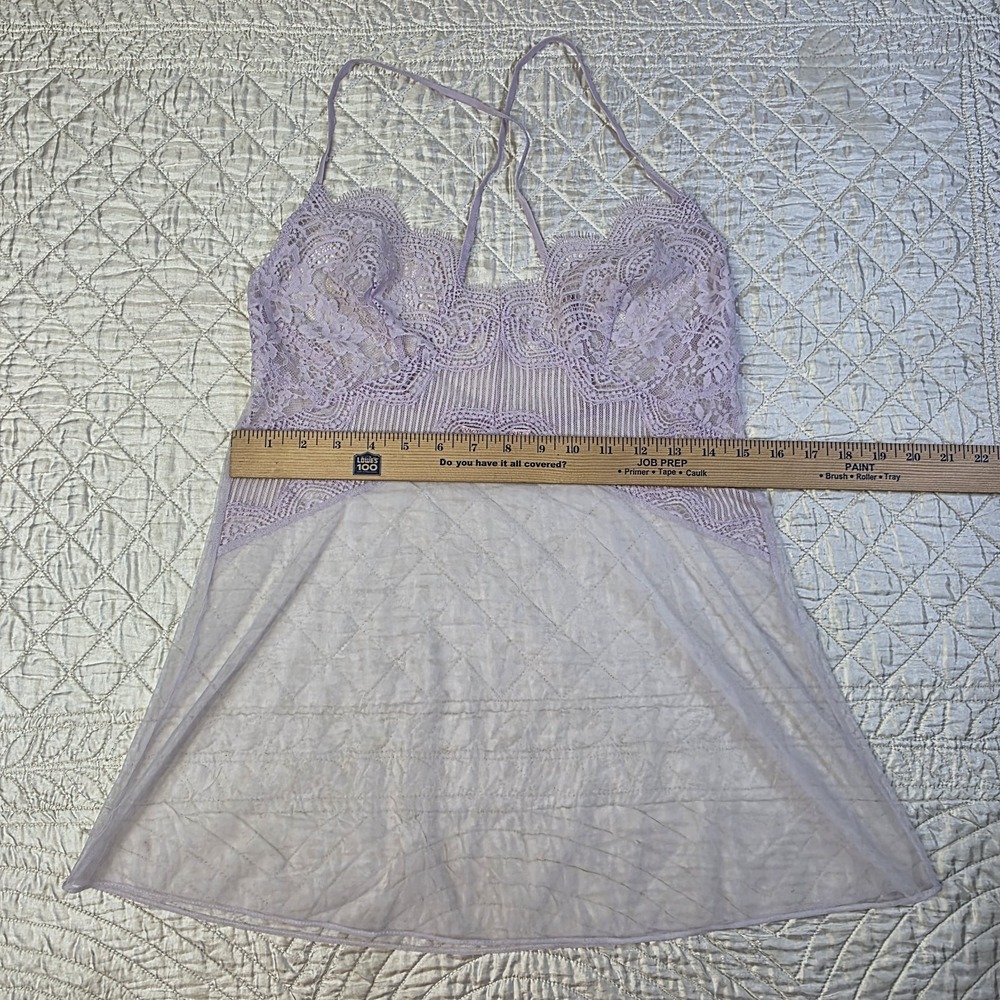 Victoria's Secret Medium Lilac Slip Dress Sheer Lace Babydoll Sexy Balletcore